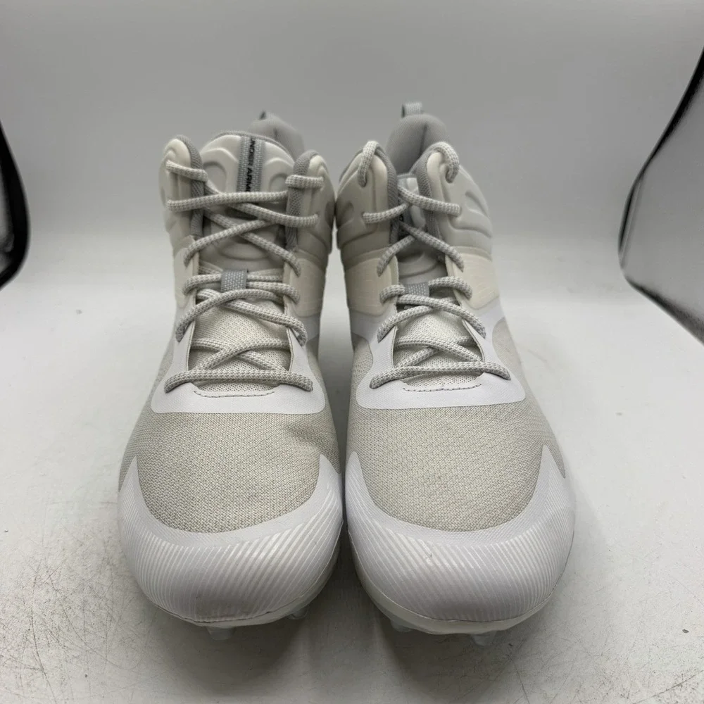Under Armour Command MC Mid UA Lacrosse Cleats Mens Sz 14 White 3025639-100